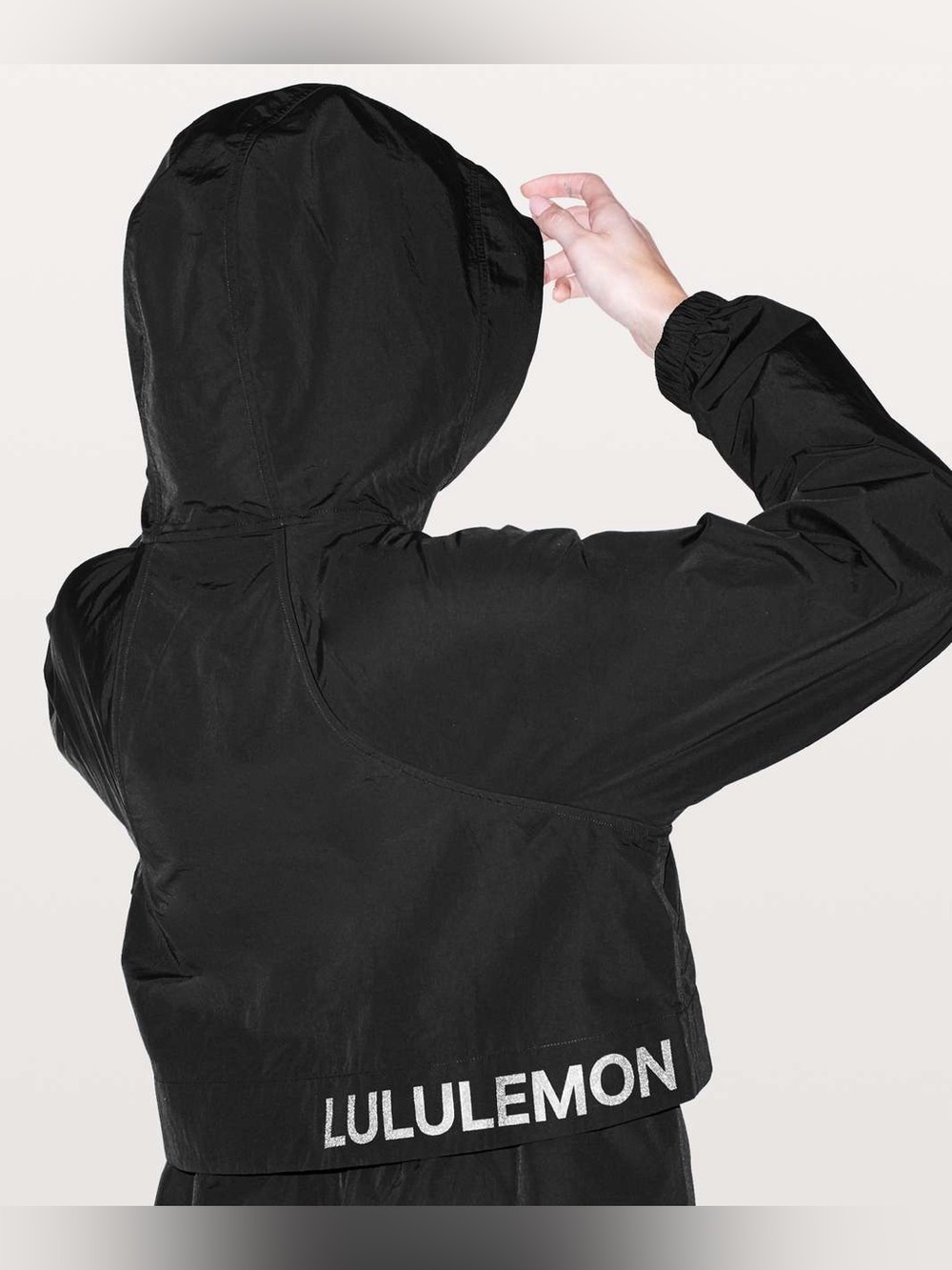 lululemon athletica Black Hooded Anorak Windbreaker Jacket